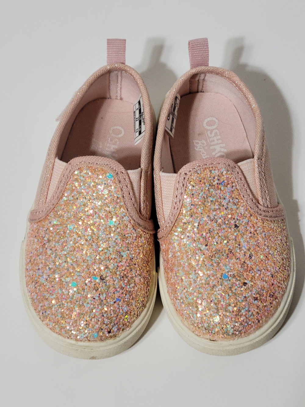 OshKosh B’gosh Toddler Girls Glitter Slip-On Sneakers Pink Size 6